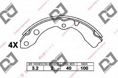 DJ PARTS bs1160 -  Комплект тормозных колодок